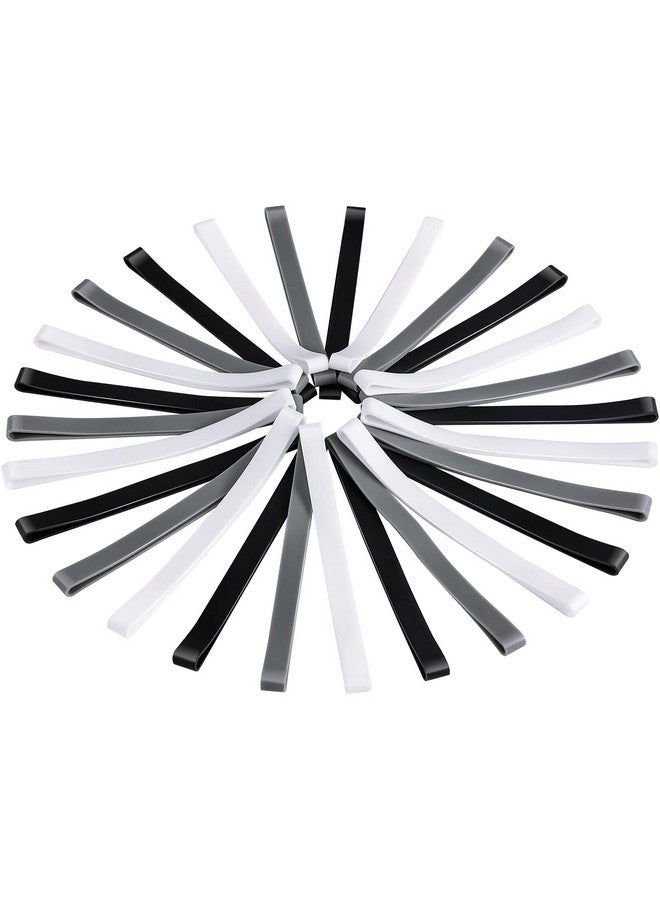 Fabbay 36 Pieces 5.5 Inch Silicone Rubber Bands Elastic Book Rubber Bands Stretchy Silicone Bands Strap Rubber Wrapping Bands For Notebook, Art, Crab Traps, Exercise, Cooking(Black, White, Gray) - Image 1