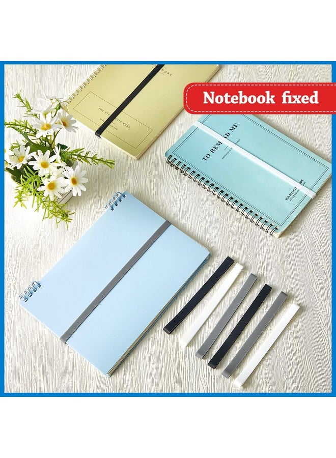 Fabbay 36 Pieces 5.5 Inch Silicone Rubber Bands Elastic Book Rubber Bands Stretchy Silicone Bands Strap Rubber Wrapping Bands For Notebook, Art, Crab Traps, Exercise, Cooking(Black, White, Gray) - Image 5