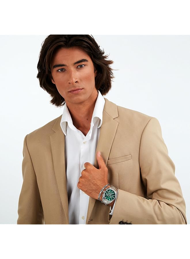 مازيراتي ساعة رجالية تناظرية كوارتز متعددة الوظائف بسوار فولاذي من مجموعة Attrazione R8853151017 فضية - Image 4