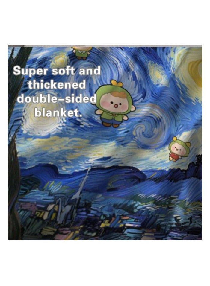 general Flannel thin blanket (warm and comfortable, suitable for sleep, gaming, dust removal and sandproof) 150cm*200cm - 1002 - Image 1