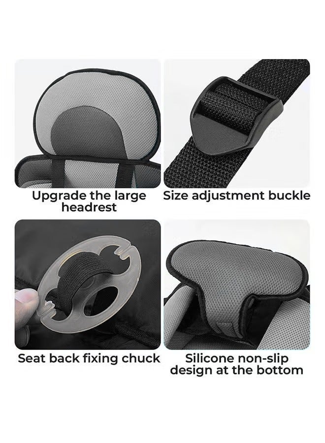 مقعد عربة أطفال ، مقعد عربة أطفال قابل للتعديل ، مقعد عربة أطفال مرتفع ، حماية قابلة للطي ، ملحق سفر ، للأطفال من سن 0-8 سنوات (أسود) - Image 5