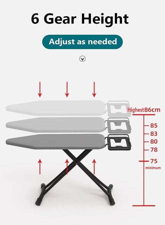 Ironing Board Heat Resistant Cover Ironing Board Non-Slip Folding Adjustable Height (31 * 86 * 110CM) Gray  - Image 4