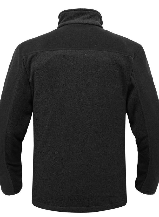 Rdruko Men's Fleece Jackets Full Zip Lightweight Outdoor Hiking Jackets Winter Coats(Black, US L) - Image 3
