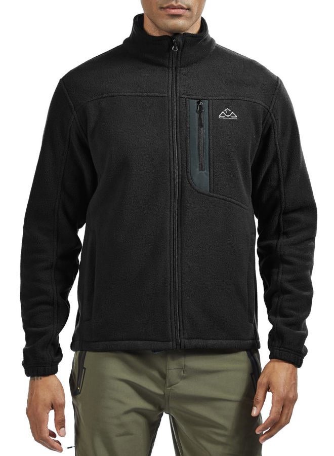 Rdruko Men's Fleece Jackets Full Zip Lightweight Outdoor Hiking Jackets Winter Coats(Black, US L) - Image 2