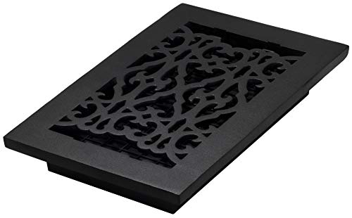 Decor Grates AC610-BLK Victorian Floor Register 6 x 10 Inches Cast Iron Black - Image 1