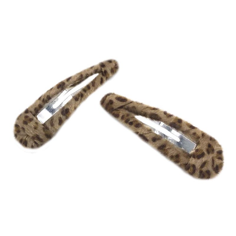 2 Pack Leopard Print Velvet Snap Clips Hair Clips Stylish 354 inches for Women Girl