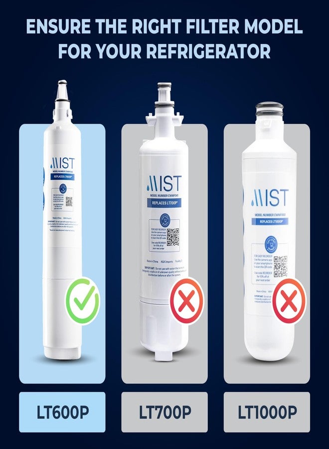 Mist 5231JA2006A Refrigerator Water Filter Replacement for LG LT600P, 5231JA2006B, Kenmore 9990, Fridge LFX25960ST - NSF 42 Certified - 1 Pack - Image 2