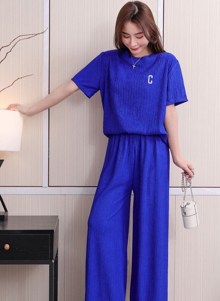 DubaiGallery New Summer Short-sleeved Shorts And Trousers Three-piece Cute Cartoon Women's Pajama Suit Thin Girl's Cardigan Home Clothes