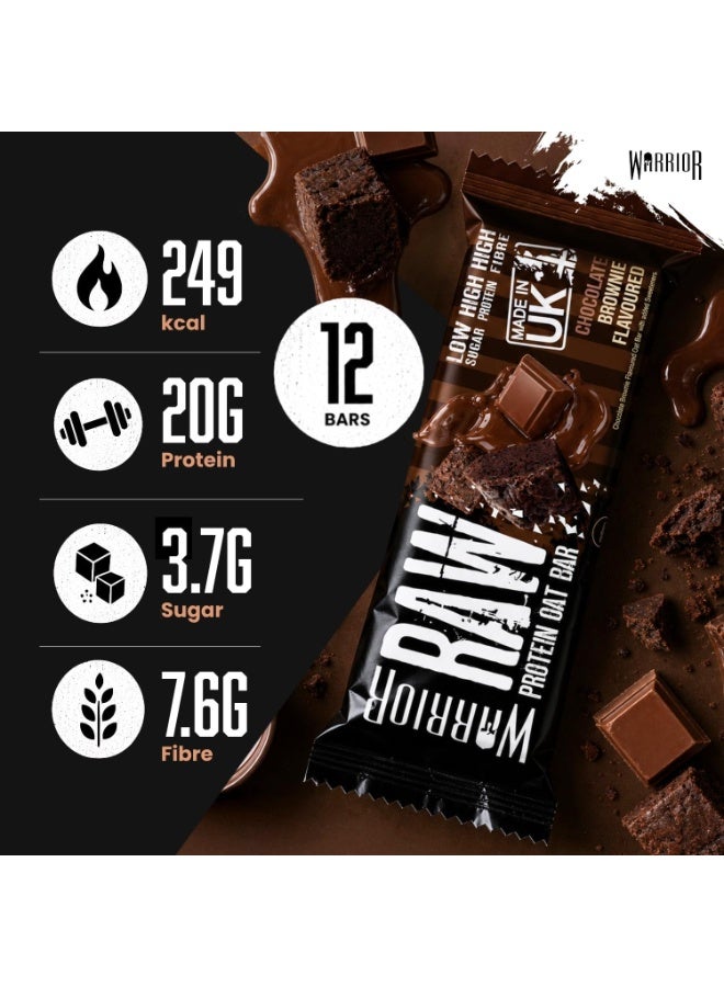 Warrior Raw Protein Flapjack Chocolate Brownie 12 x 75g - Image 3