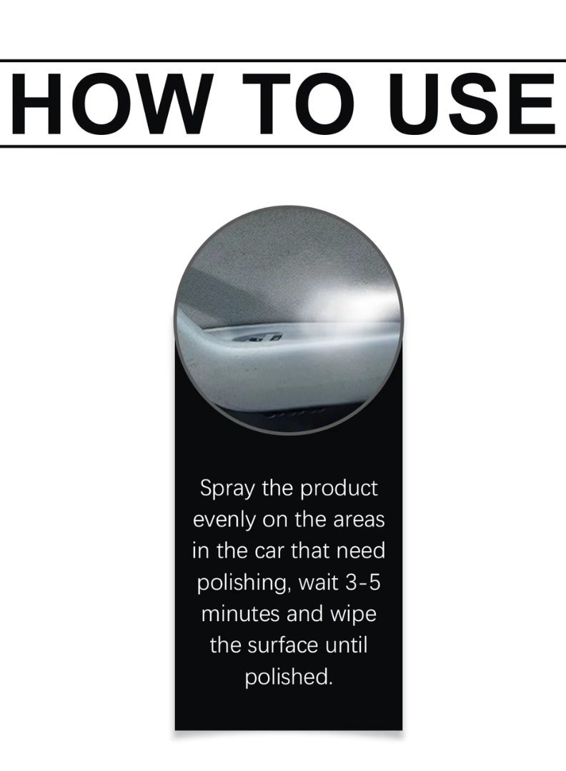 Homonth Polishing Cleaner Liquid 100ml Car Dashboard Polishing Care Wax Spray, Car Dashboard Care, Car Interior Plastic Door Dashboard Parts Restore Polishing Agent Wax, Interior Car Spray Cleaner  - Image 5
