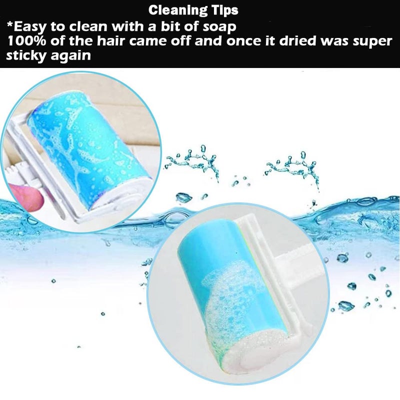NUOBUT Lint Roller 5 Pack, Reusable Washable Lint Roller Sticky Gel Lint Remover Pet Hair Remover Cleaner for Clothes, Travel Essentials Household Use, Include Large Small Size - Image 3