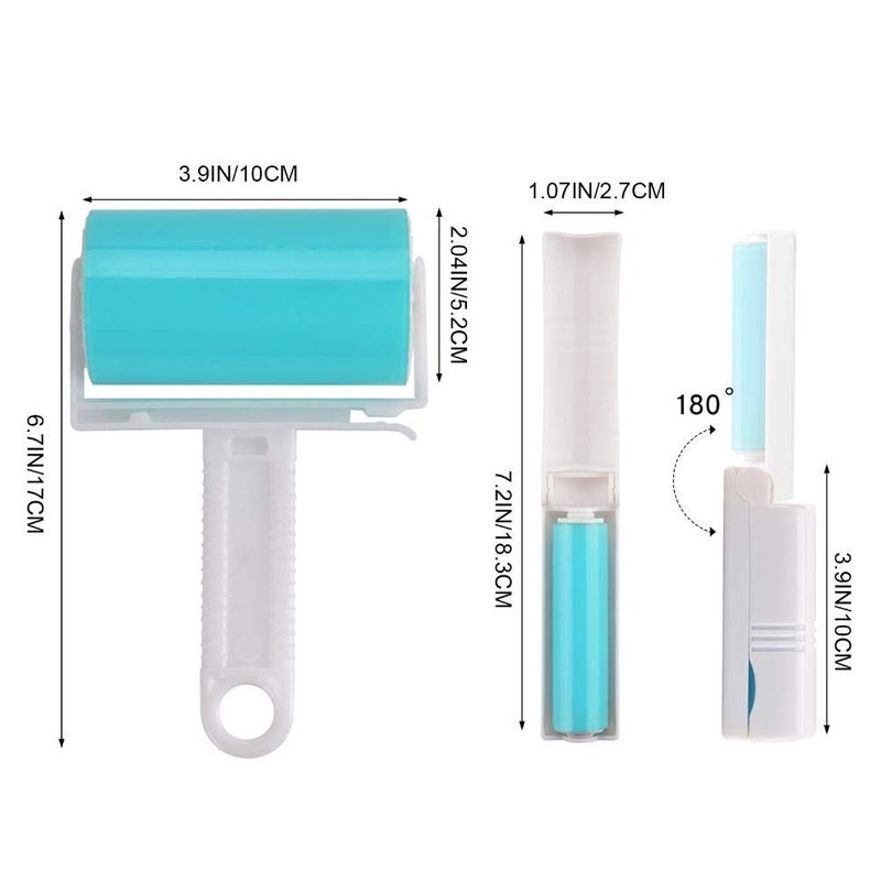 NUOBUT Lint Roller 5 Pack, Reusable Washable Lint Roller Sticky Gel Lint Remover Pet Hair Remover Cleaner for Clothes, Travel Essentials Household Use, Include Large Small Size - Image 4