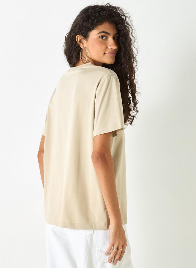 SP Characters Tweety Detail Crew Neck T-shirt with Short Sleeves - Image 3