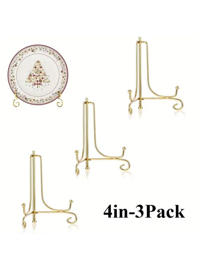 3 Packs 8 Inches Classic Golden Metal Display Stands With Easel Design Elegant Holder For Photo Frames Decorative Boards Tablets And Artworks Perfect For Home Decor And Office Use - Image 3