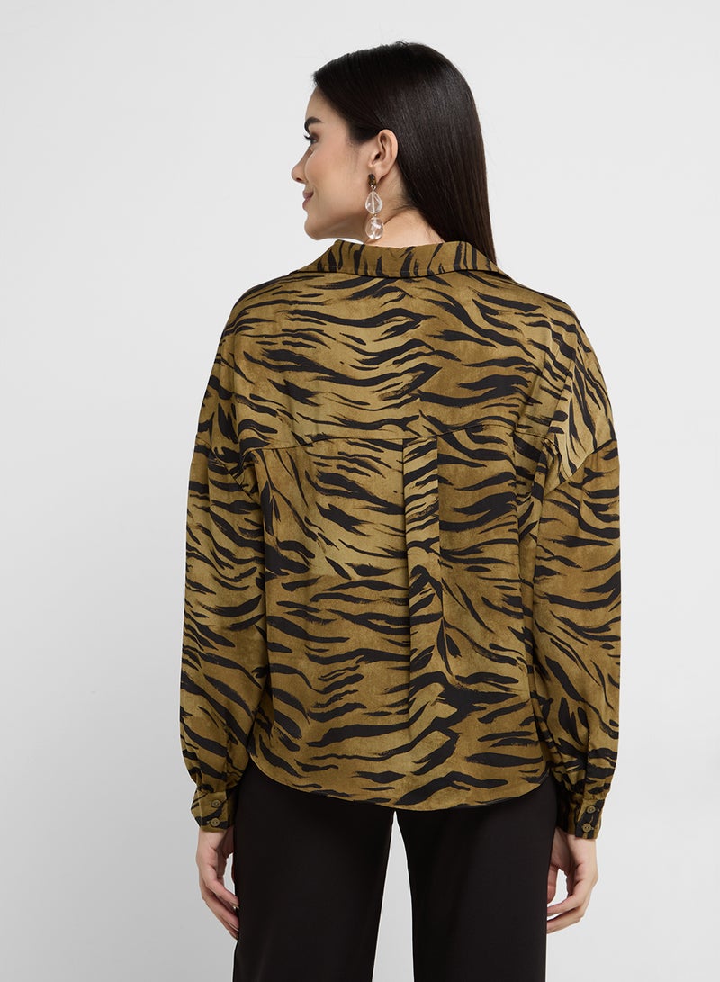 French Connection Damasco Adeline Print Tuck Shirt - Image 2