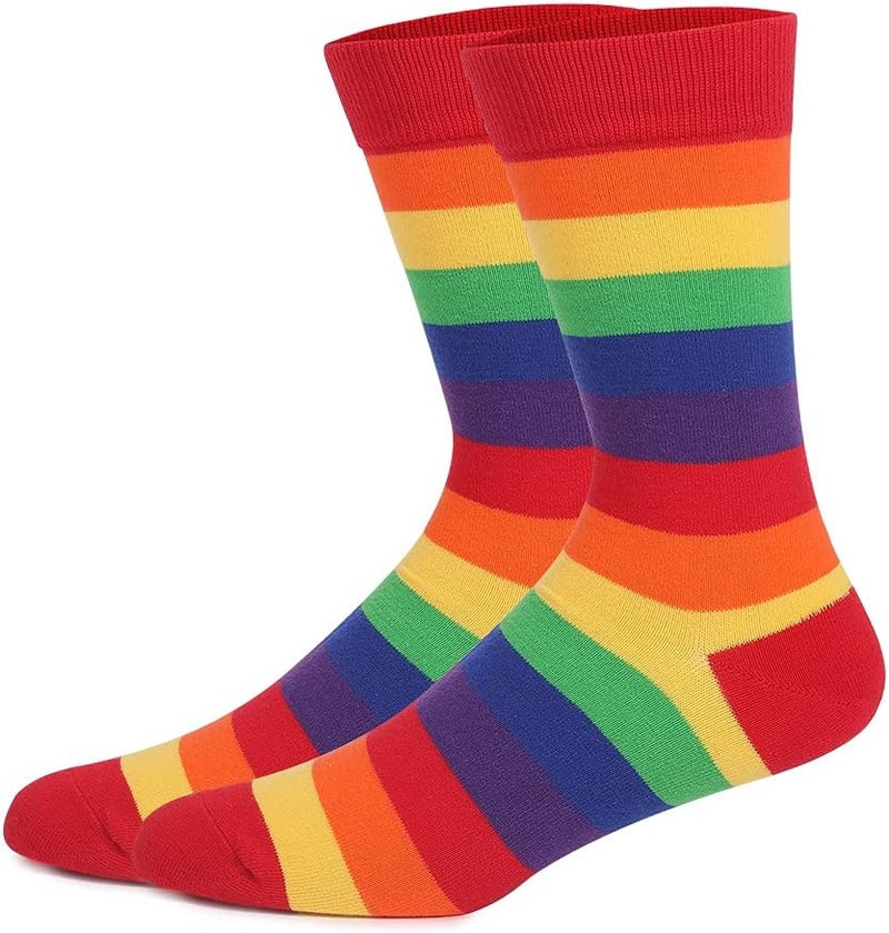 TOEJYJ Mens Fun Dress Socks, Pattern Funny Casual Socks Pack, Colorful Striped Cotton Novelty Socks Size 10-13 - Image 2