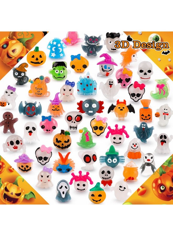 NPET 50Pcs Halloween Treats Light Up LED Rings, Non Candy Halloween Trick or Treats 3D Flashing Rings Toys Glow In the Dark Halloween Party Favor Ring Toy Gifts For Kids Adults Goodie Bag Stuffers - Image 3