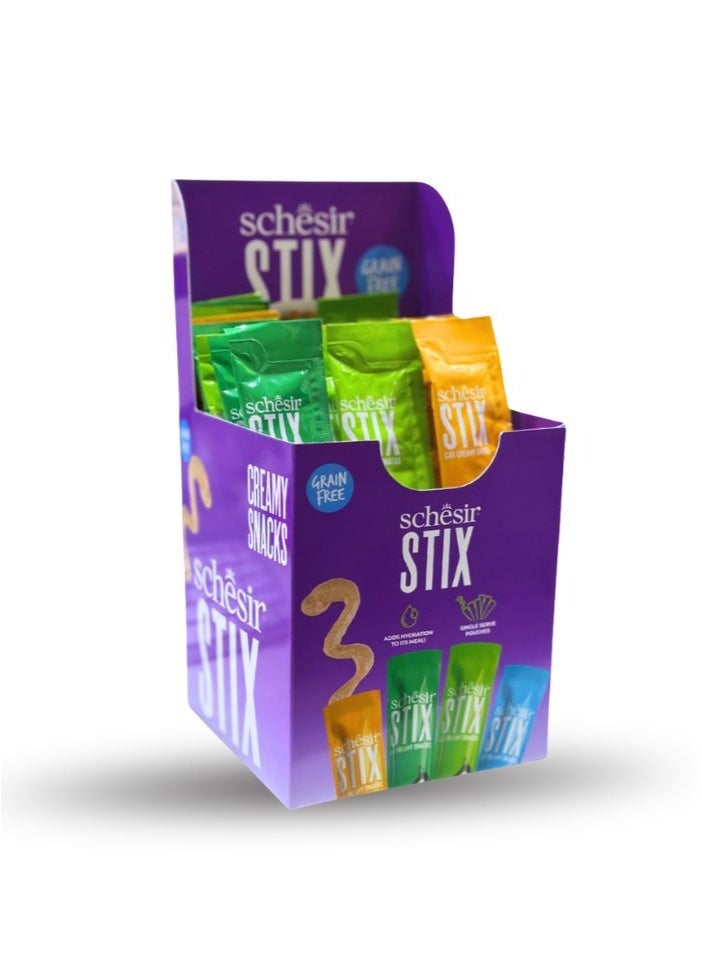 شيسر مزيج أعواد شيسير الصيفية للقطط - دجاج، بط، سلمون وتونة (24 × 15 جم) - Image 1