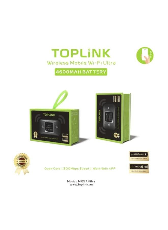 TOPLINK - MR57 Ultra 4G Pocket Mobile Wi-Fi Router With 4600mAh Battery ，LTE Cat4, Connects Up 12 Users,300Mbps Wireless - Image 1