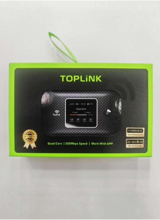 TOPLINK - MR57 Ultra 4G Pocket Mobile Wi-Fi Router With 4600mAh Battery ，LTE Cat4, Connects Up 12 Users,300Mbps Wireless - Image 1