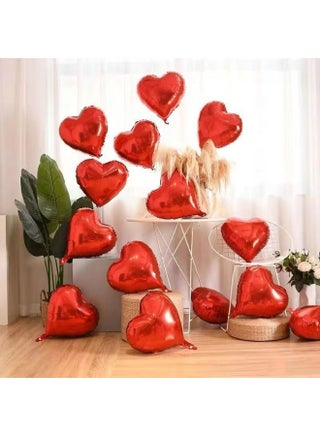 10Pcs 18 Inch Red Heart Balloons Valentine’s Day Heart Shape Foil Mylar Balloons Decoration for Romantic Valentine's Day Wedding Bridal Shower Anniversary Engagement Party Supplies - view 5