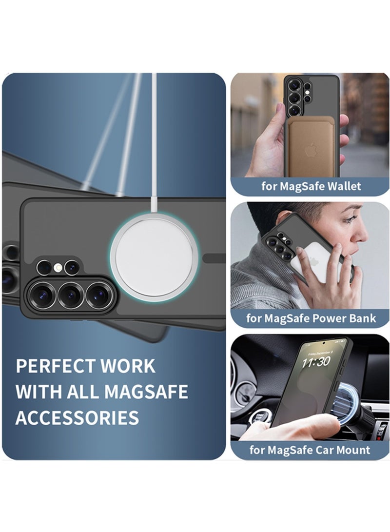 Adando Strong Magnetic Case for Samsung Galaxy S26 Ultra 5G, Compatible with Magsafe, Slim Translucent Matte Mil-Grade Drop Protection Rugged Magnetic Case (Black, Galaxy S26 Ultra 5G) - Image 2