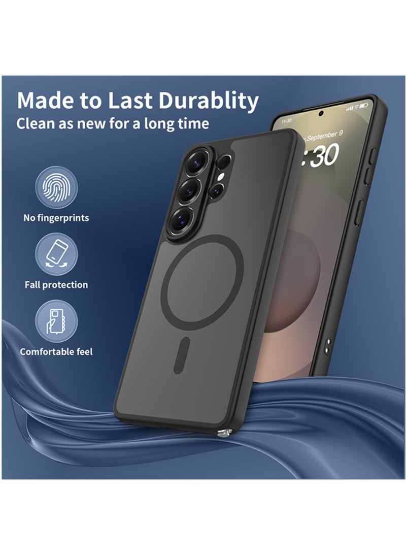 Adando Strong Magnetic Case for Samsung Galaxy S26 Ultra 5G, Compatible with Magsafe, Slim Translucent Matte Mil-Grade Drop Protection Rugged Magnetic Case (Black, Galaxy S26 Ultra 5G) - Image 3