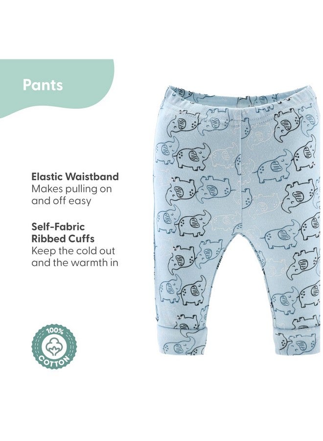 The Peanut Shell طقم هدايا بيبي لايت من بي نات شيل للأولاد - طقم هدايا مكون من 30 قطعة للأطفال حديثي الولادة، ملابس أطفال وضروريات حديثي الولادة - ملابس أطفال حديثي الولادة 0-3 أشهر - أزرق فيل - Image 5