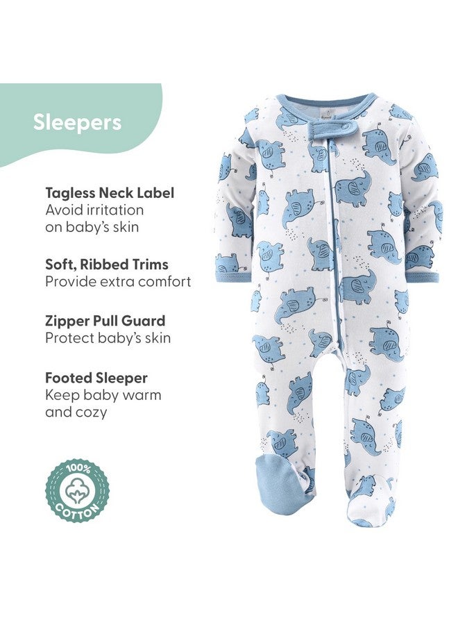 The Peanut Shell طقم هدايا بيبي لايت من بي نات شيل للأولاد - طقم هدايا مكون من 30 قطعة للأطفال حديثي الولادة، ملابس أطفال وضروريات حديثي الولادة - ملابس أطفال حديثي الولادة 0-3 أشهر - أزرق فيل - Image 4