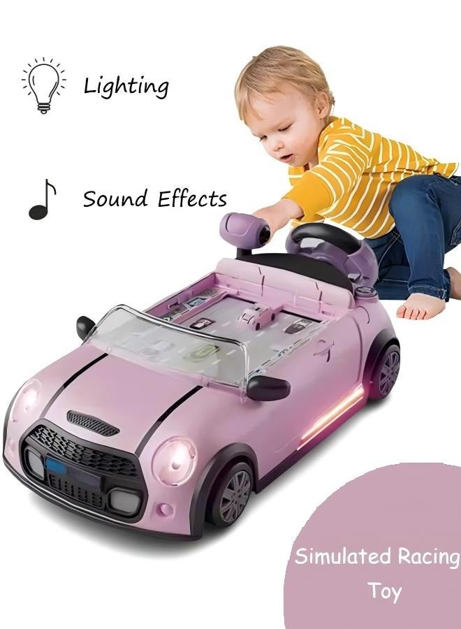 Simulated Racing Toy Steering Wheel Toy Interesting Racing Game Toy For Kids Interactive Racing Car Simulator Toy  Simulated Driving Car Racing Games Avoid Obstacles Racing Car Cool Steering Wheel Toy With Light And Sound Effect Gifts For Kids Boys Girls  - Image 1