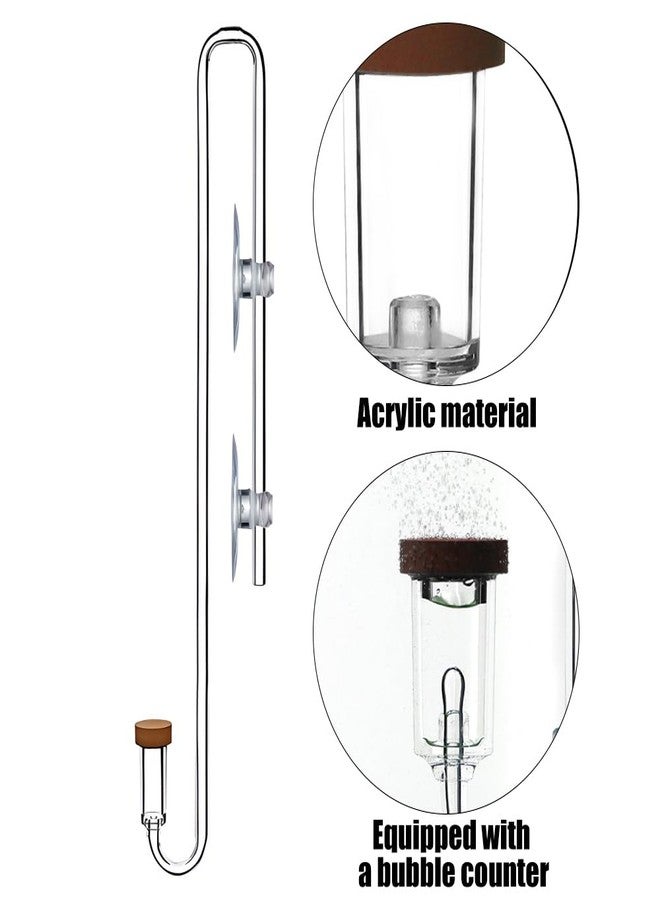 DONGKER Aquarium CO2 Diffuser,Acrylic Hanging CO2 Atomizer with Suction Cups & Bubbler Counting Function for 4mm/0.16" I.D. CO2 Tube - Image 2