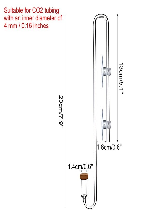 DONGKER Aquarium CO2 Diffuser,Acrylic Hanging CO2 Atomizer with Suction Cups & Bubbler Counting Function for 4mm/0.16" I.D. CO2 Tube - Image 4