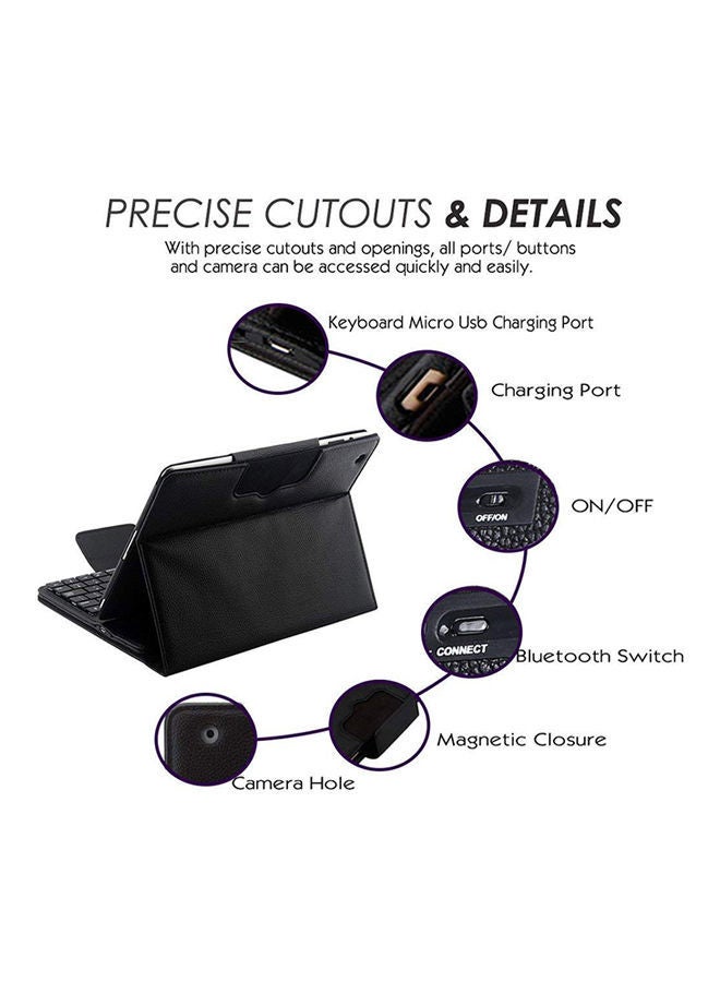 NIBEMINENT Wireless Bluetooth Keyboard Protective Case For Apple iPad 9.7 Inch Black - Image 4