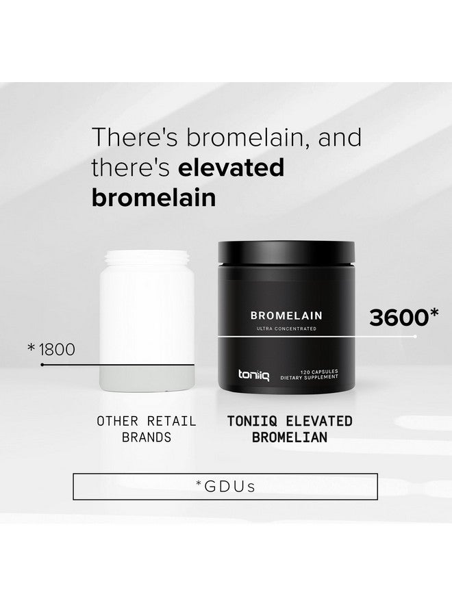 Toniiq برومايلين عالي القوة 500 ملغ - 3600 GDU/جرام - مركز للغاية ومتاحة حيوياً - صيغة مختبرة من طرف ثالث - 120 كبسولة نباتية - 120 حصة لكل عبوة - مكمل برومايلين - Image 5