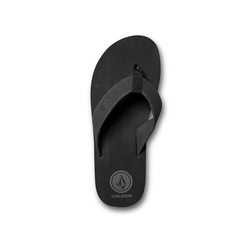 Volcom Men's Daycation Flip Flop Sandal – Soft Brushed Recliner Comfort Foam Footbed, New Black Destructo, 9 - Image 3