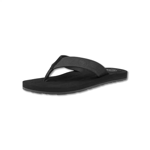 Volcom Men's Daycation Flip Flop Sandal – Soft Brushed Recliner Comfort Foam Footbed, New Black Destructo, 9 - Image 4