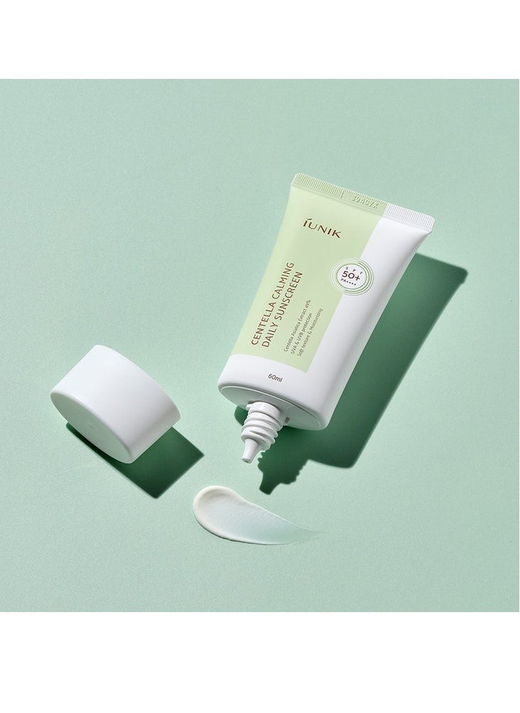iUNIK - Centella Calming Vegan Moisture SPF 50+ PA++++ Non-Sticky No White Cast Light-Weight Daily Sunscreen Reef-Safe UVA UVB Matte-Finish No-Scent 2 Oz Beta-Glucan Dry Oily Sensitive Acne-Prone Skin - Image 1