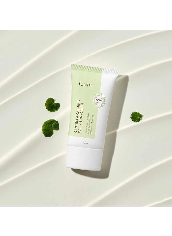 iUNIK - Centella Calming Vegan Moisture SPF 50+ PA++++ Non-Sticky No White Cast Light-Weight Daily Sunscreen Reef-Safe UVA UVB Matte-Finish No-Scent 2 Oz Beta-Glucan Dry Oily Sensitive Acne-Prone Skin - Image 1
