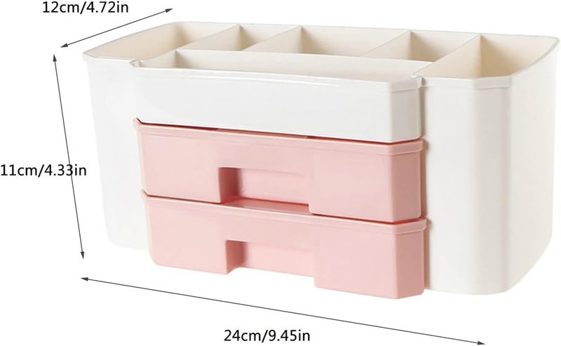 EAGEAN Drawer Type Storage Box - Multifunctional Cosmetic Organizer for Makeup, Jewelry, Office Desk - Plastic Household Vanity Box (Multicolor) - Image 3