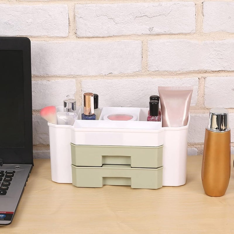 EAGEAN Drawer Type Storage Box - Multifunctional Cosmetic Organizer for Makeup, Jewelry, Office Desk - Plastic Household Vanity Box (Multicolor) - Image 5