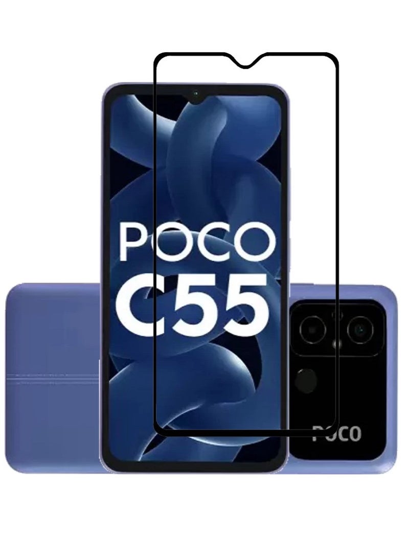Super Tempered Glass Screen Protector 5D Designed For Xiaomi Poco C55 Full Glue Edge to Edge Full Screen Coverage And Bubble Free - Image 1