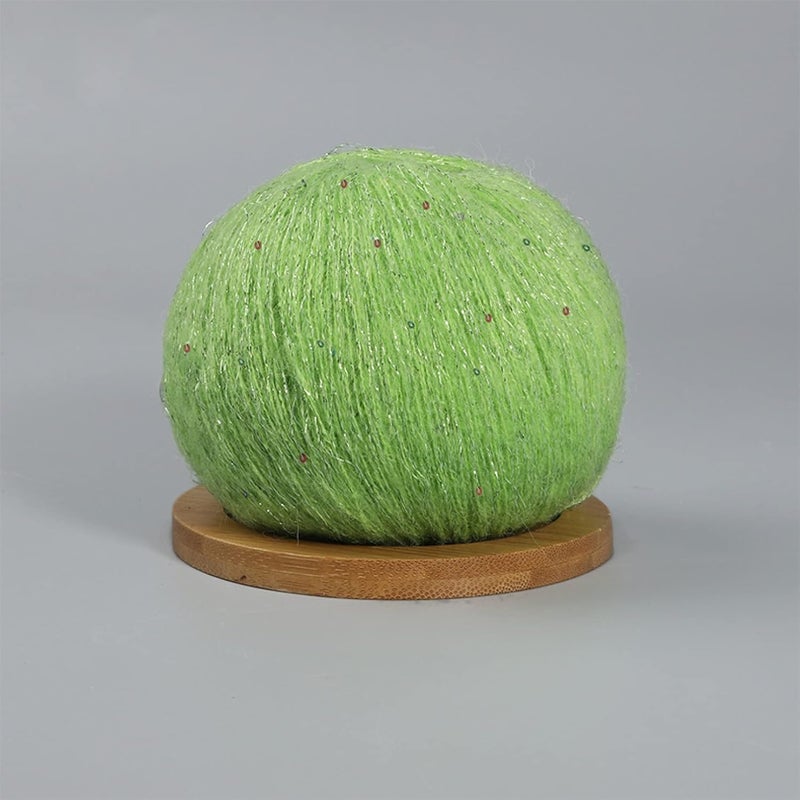 Yarn,Yarn for Crocheting, 50g Mohair Thin Knitting Sequined Yarn Crochet Fluffy Knitted Fashion Soft Lace Wool Thread Sweater Shawl Beads Yarns(22) - Image 2