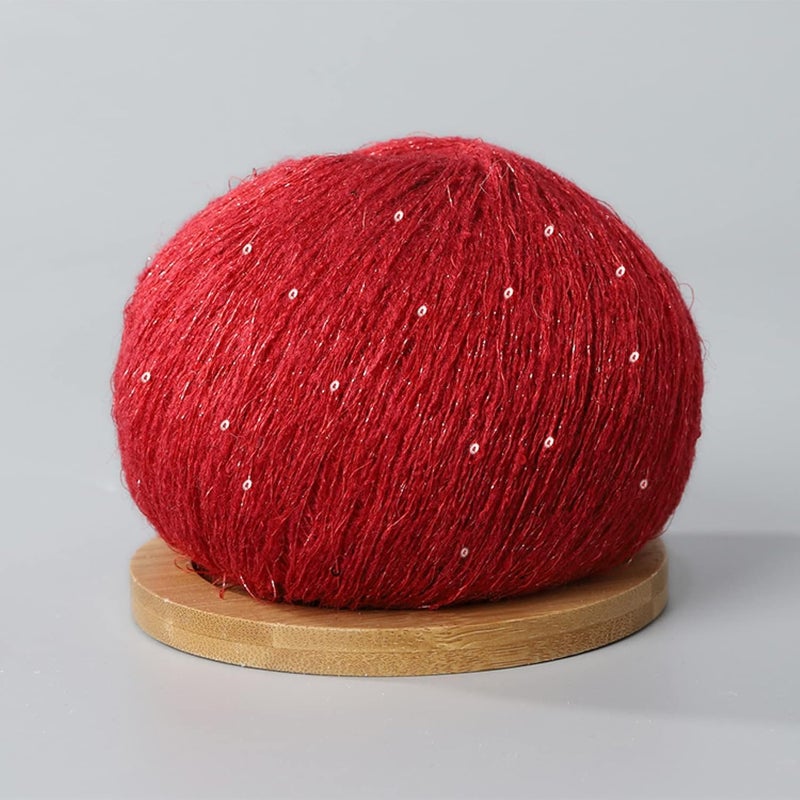 Yarn,Yarn for Crocheting, 50g Mohair Thin Knitting Sequined Yarn Crochet Fluffy Knitted Fashion Soft Lace Wool Thread Sweater Shawl Beads Yarns(22) - Image 5