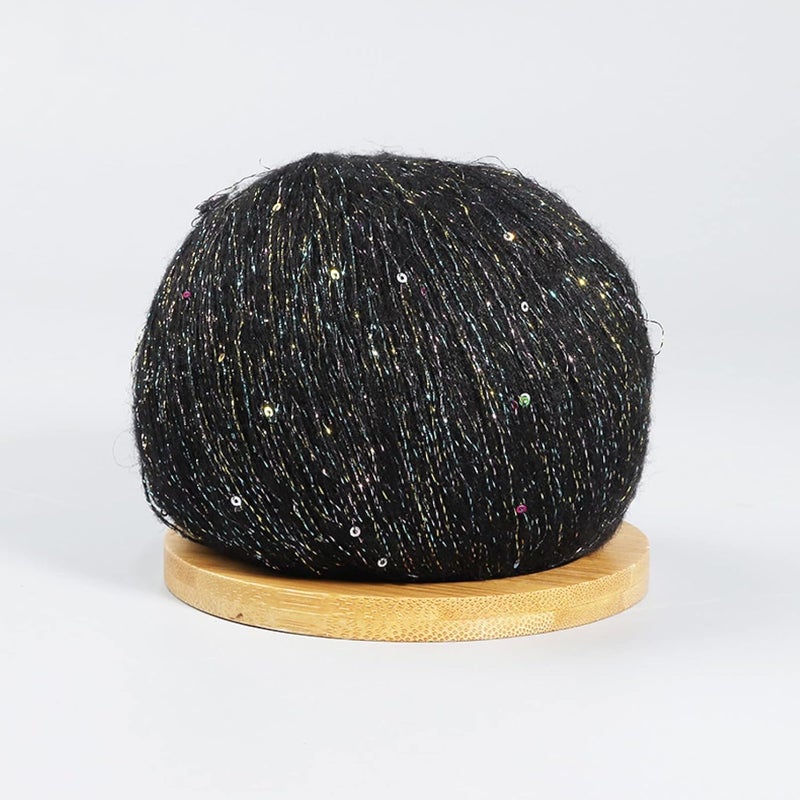 Yarn,Yarn for Crocheting, 50g Mohair Thin Knitting Sequined Yarn Crochet Fluffy Knitted Fashion Soft Lace Wool Thread Sweater Shawl Beads Yarns(22) - Image 3