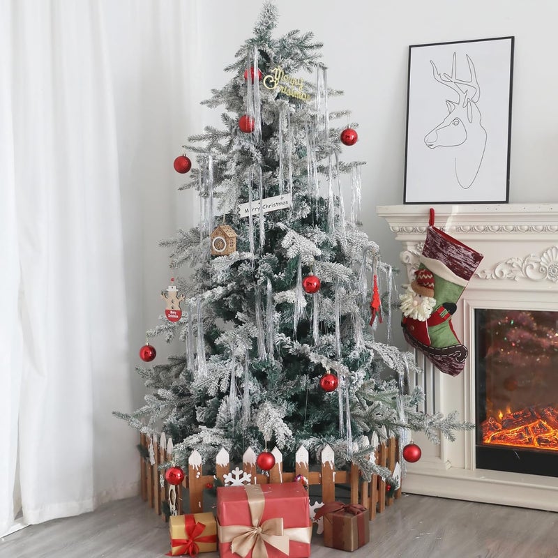 Gloreyan 10000 خيوط زينة عيد الميلاد فضية لامعة - Image 5