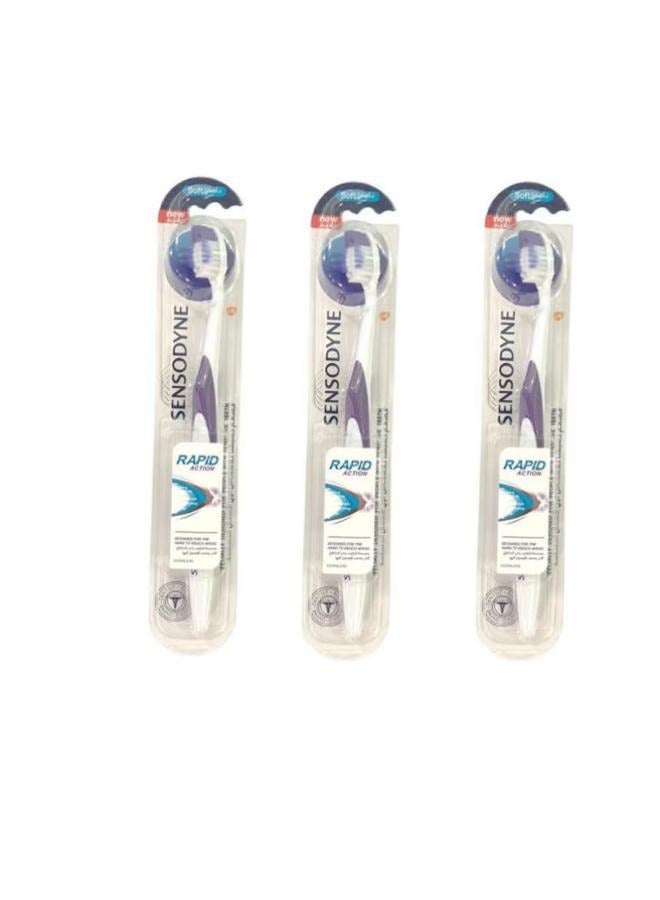 Sensodyne 3pcs multicolor quick effect fork brush  - Image 1