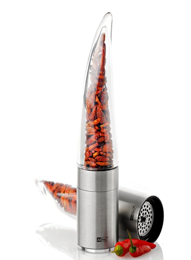 AdHoc Pepe Chili Cutter and Spice Grinder - Easy Clean Dried Herb Spice & Herb Cutter - Stainless Steel & Acrylic Mill for Dried Chili - Manual Mill with Stainless Steel Blades - Image 1