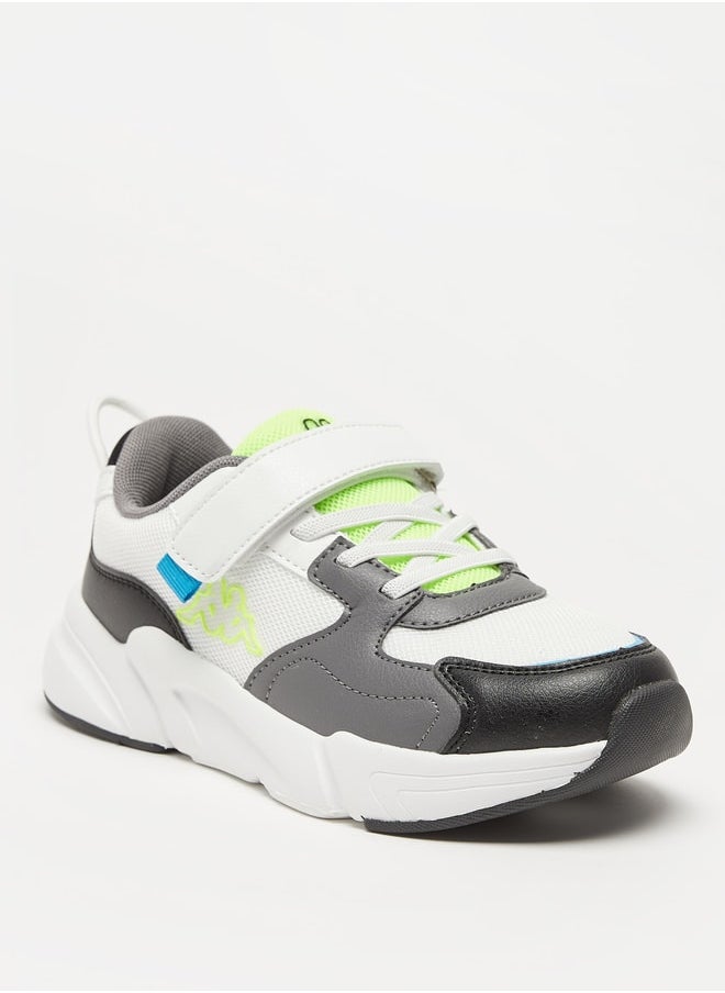 Kappa Boys' Colourblock Lace Detail Sports Shoes with Hook and Loop Closure  - Image 1