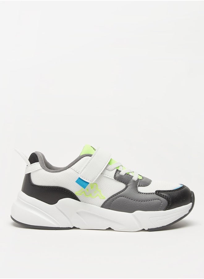 Kappa Boys' Colourblock Lace Detail Sports Shoes with Hook and Loop Closure  - Image 3