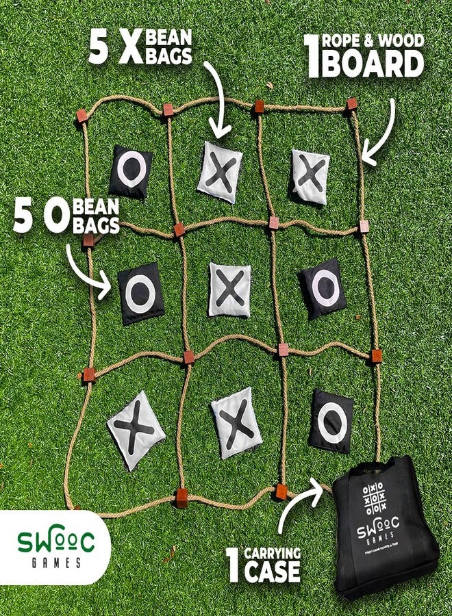 Swooc Games® - Giant Tic Tac Toe Game Outdoor (All Weather) | 3ft x 3ft | Instant Setup, No Assembly | Giant Outdoor Games for Adults and Family | Outside Toys | Large Lawn & Backyard Fun | Yard Game - Image 4